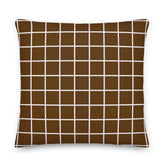 White Small Grid on Brown Decorative Throw Pillow Cushion, Pillow, $ 64.50, A Moment Of Now™